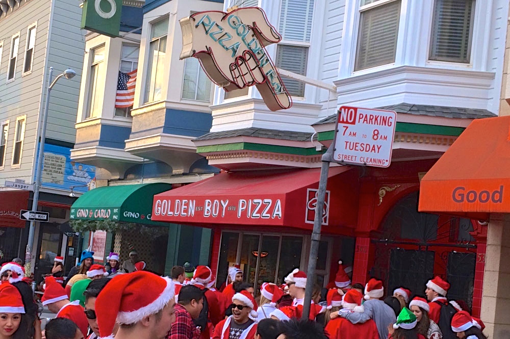 Golden Boy Pizza SantaCon Food SF